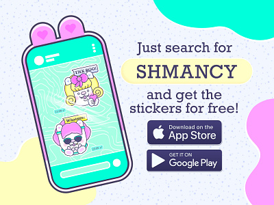 The Shmancy & Friends© Sticker Pack branding cat character cute design gif illustration illustrator kawaii shmancy vector whatsapp