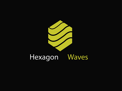 Hexagon x Gold x Waves app branding design flat flat design flat logo flat logo design icon logo minimal vector