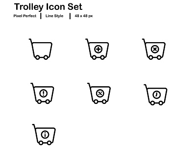 Trolley Icon set app branding design icon identity illustration mobile palette person set settings ui ux web website