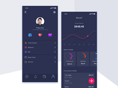 Financial UI app design ui