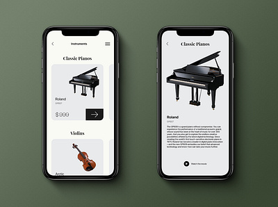 Music Instruments Online Store app app design application branding chennai designer daily design dribble interaction design interface interfacedesign mobile app music music app piano ui violin