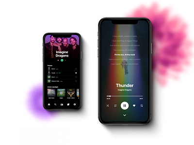 Music Player App app app design application chennai chennai designer design dribble imagine dragons india interface lyrics music app music player thunder ui uidesign
