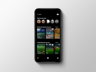 Home Page for Sports Facility Booking App