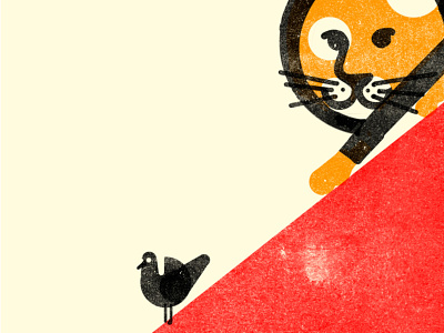 Cat Over The Hot Tin Roof (literal) children color editorial geometry handmade illustration texture