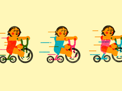 Easy Rider children color editorial geometry handmade illustration texture