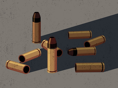 Bullets bullet drawing editorial flat gun illustration pistol rifle screenprint shadow texture
