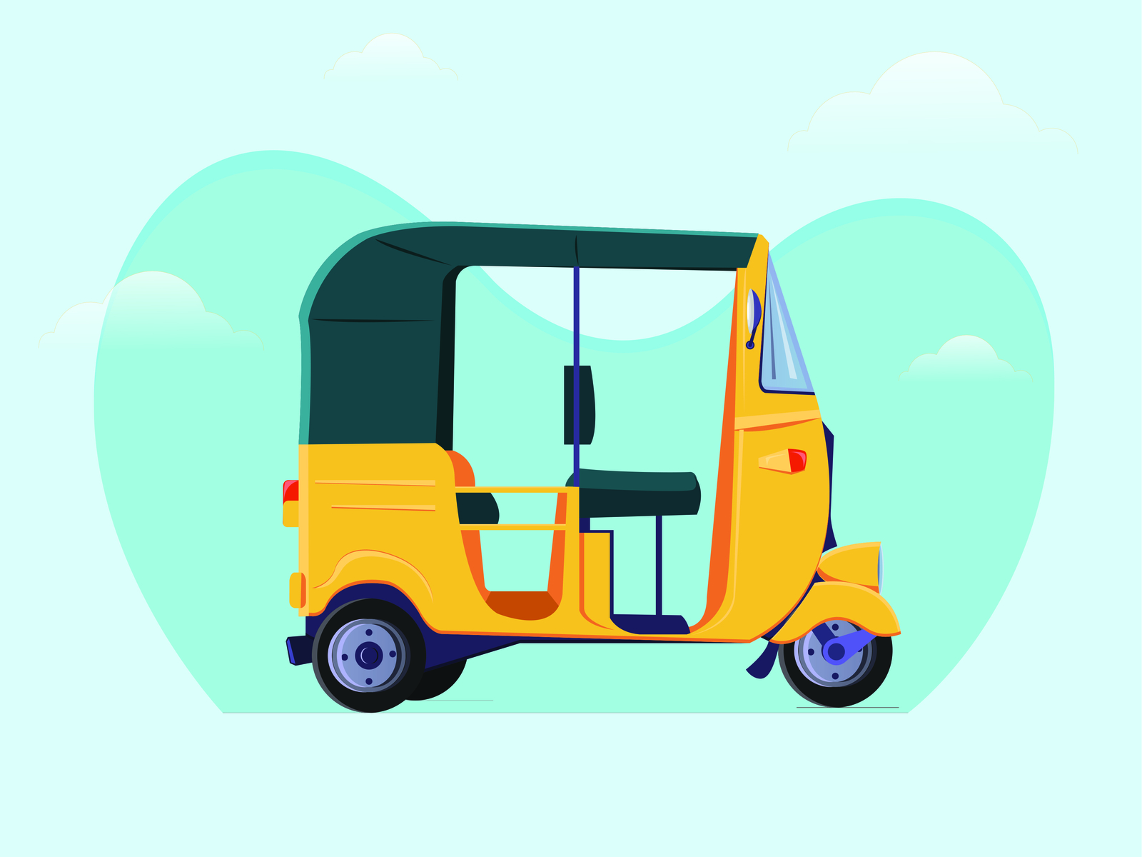 Auto rickshaw by Yogesh Nagarajan on Dribbble