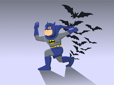 Kid in Batman costume art batman batman v superman comic art comic book art dccomics design drawing illistration ui vector