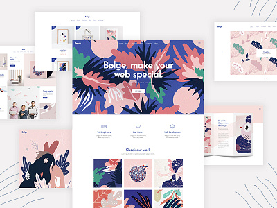 Bolge agency colorful creative design designer portfolio illustration illustrator portfolio personal portfolio portfolio studio template theme vectors wordpress