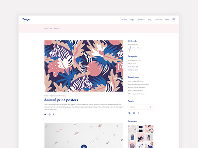 Bolge Blog page agency blog colorful creative design designer portfolio illustration personal portfolio portfolio studio template theme vectors wordpress