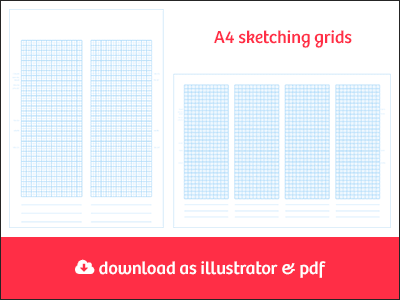 A4 Sketching Grids download free grid interface design sketch sketching paper web design