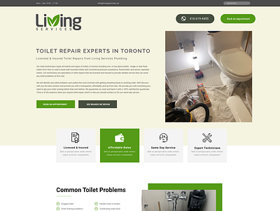 Toilet Repair Landing page design kenya ui designer nairobi website design