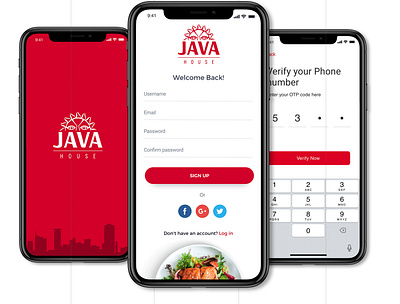 Java House Restaurant app design hotel app ui