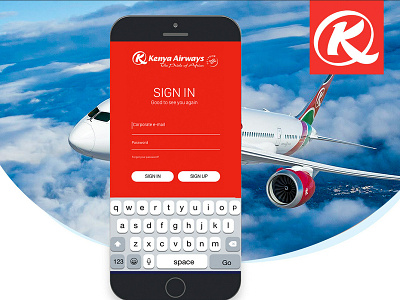 Kenya Airways Login screen kenya ui designer ui