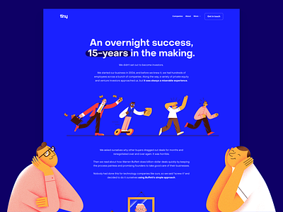 Tiny – About about about page aboutus dribbble illustration investing investment investor landing tiny web webflow website website design