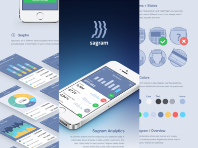 Sagram Behance Case Study analytics app application button buttons chart dashboard data graph icons navigation pie chart