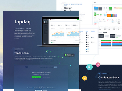 Behance Project - Tapdaq: Visual Design Overview apps behance dashboard graph landing performance profile stats summary table ui web