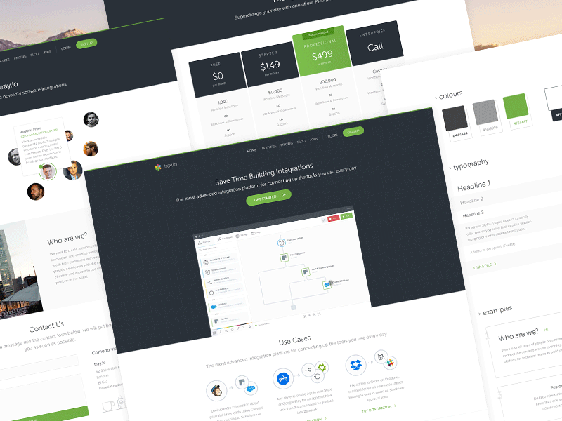 tray.io Website apps cloud dashboard dropbox illustration landing slack texture ui web website white