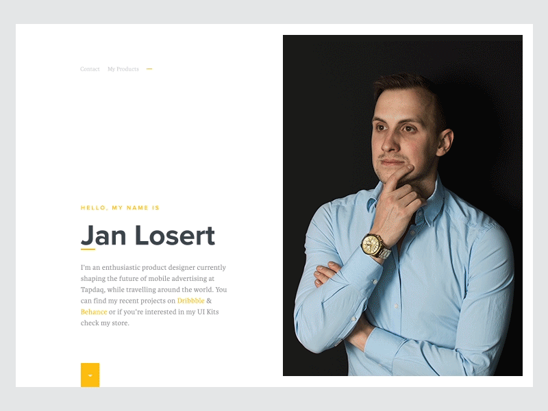 JanLosert.com 2016 - Live! 404 animation contact dashboard designer index loader minimal portfolio ui webdesign