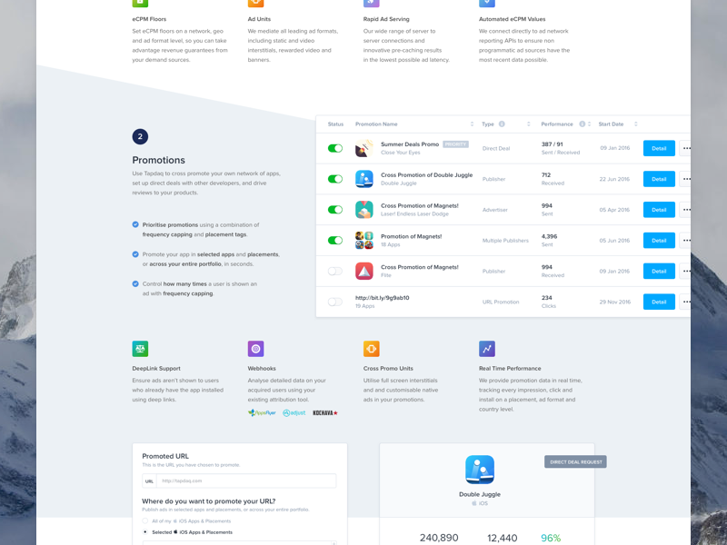 Tapdaq - Features (Landing Page 3.0) WIP by Jan Losert on Dribbble
