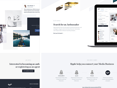 Rpple - Landing page (WIP) apple chronicle clean dashboard feed footer instagram landing social summary typography web
