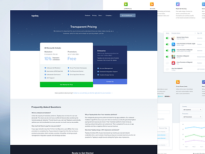 Tapdaq - Landing 3.0 (More Details) apps dark dashboard graph landing performance profile stats summary table ui web