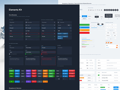 (Freebie) Dashboard UI Kit - Elements apps clean dark dashboard graph manager profile styleguide table ui ui kit web
