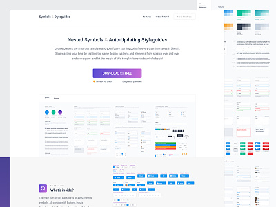 Symbols & Styleguides - Landing Page (FREEBIE) administration branding dashboard free freebie guide guidelines nested styleguide symbols template