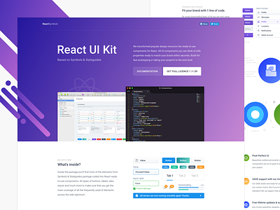 ReactSymbols UI Kit - Released! administration branding code dashboard guide nested react reactjs styleguide symbols template