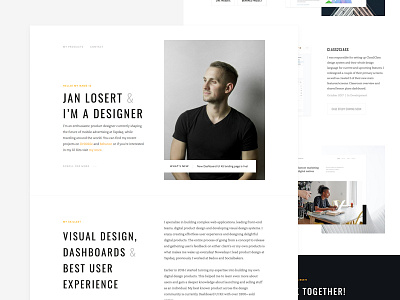 JanLosert.com Redesigned & Live! 404 contact cv dashboard designer minimal portfolio skillshare ui webdesign webflow
