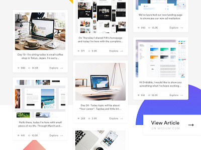 New Article Released - The key to gaining 15K+ on Dribbble. article dribbble gradient instagram medium pictures ui ux