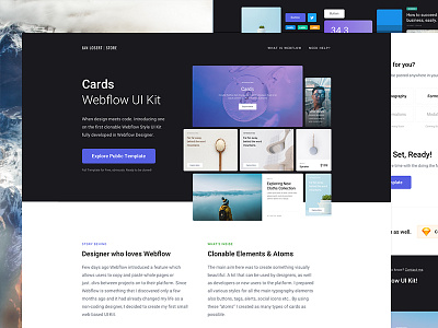 Cards - Webflow UI Kit (Landing Page) blog card clean landing page product profile store ui kit webflow website