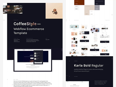 Bēhance Overview - CoffeeStyle Webflow behance cart case study ecommerce sitemap typography web webdesign