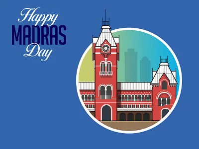 Happy Madras Day 3d animation art art expololarion branding chennai creative design graphic design illustration logo minimal motion graphics photoshop ui web