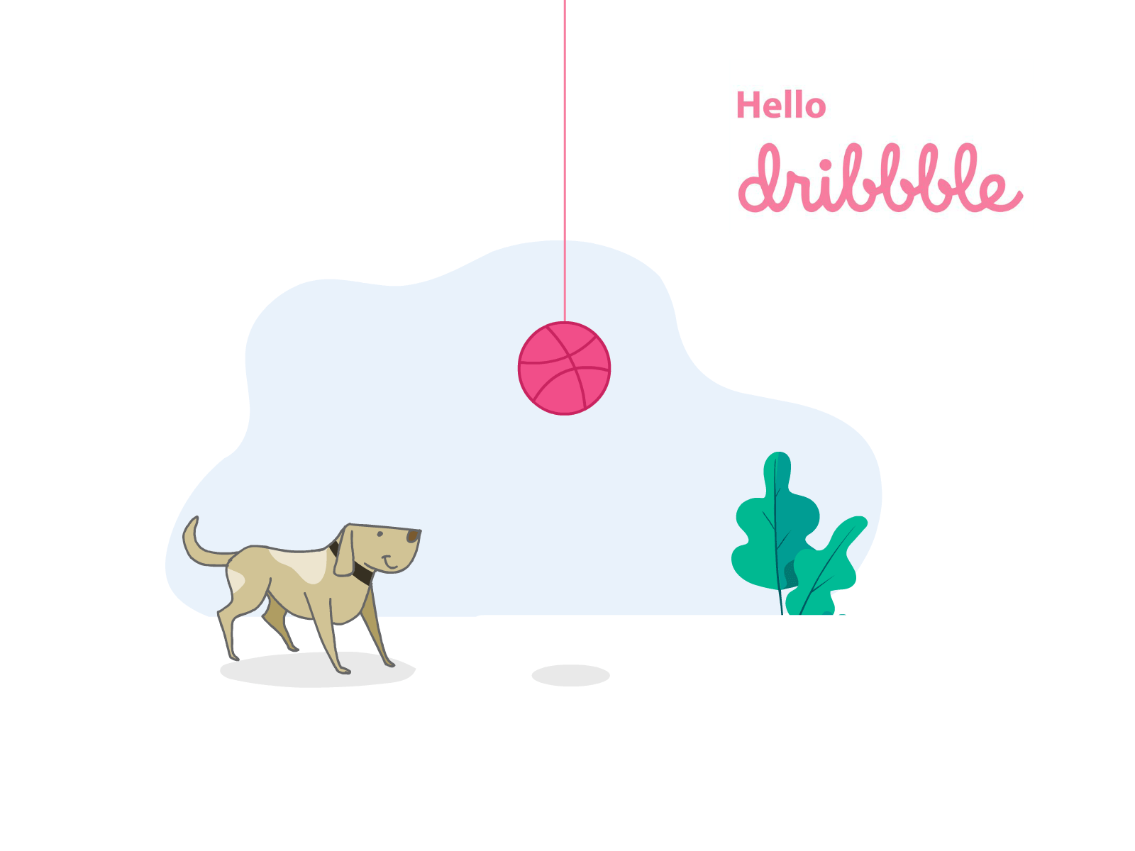 Dribbble First Shot 2danimation animaiton art artist dog illustration hello dribbble illustration invite welcome dribbble