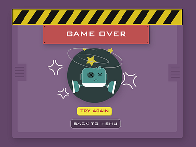 Game Over screen game art ui