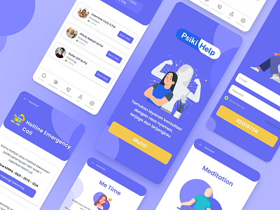 Psiki Help - Apps Design animation app design blue branding design graphic design health home illustrator login logo psiki splash screen ui ui ux ui design ux ux design web design wireframe