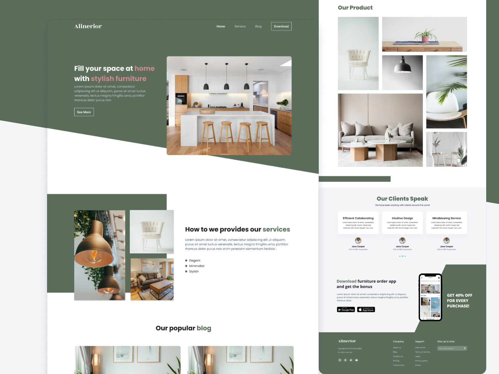 Furniture Landing Page by Fanny Auli Erisen on Dribbble