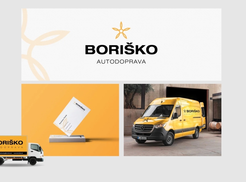 Borisko Logo branding car delivery logo star van vector