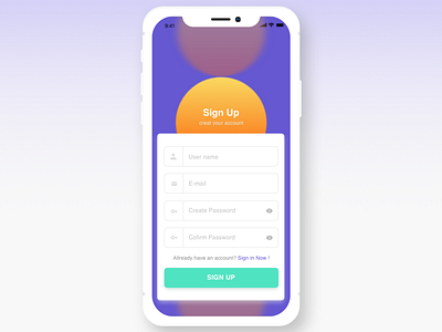 #001 Sign Up Mock Up @daily ui @dailyui