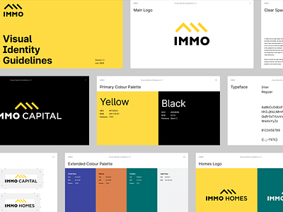 Immo Capital - Brand Guidelines brand brand guidelines capital color palette logo yellow