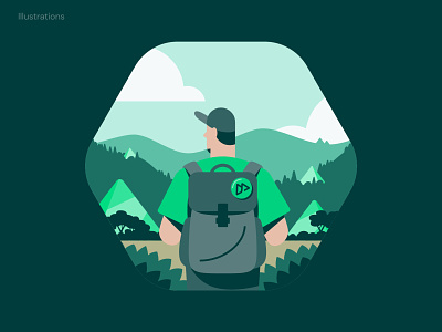 NuxtJS - Illustrations brand branding camping developer illustration journey mountain pyrenees vector
