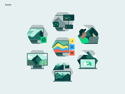NuxtJS - Iconography brand developer icon iconography illustration mountains