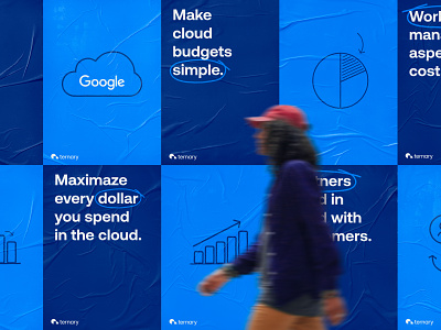 Ternary - Brand application blue branding cloud design finance finops scribbles