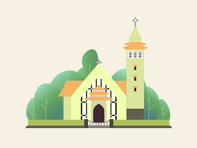 Vung Tau Church 2d illustration church flat flat design illustration vung tau