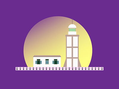 Illustration of Vung Tau Lighthouse 2d flat flat design illustraion lighthouse
