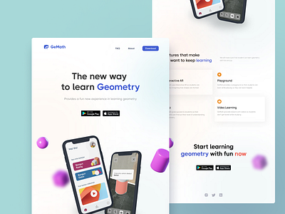 GeMath Website UI app design geometry indonesia math minimal ui ux web design website