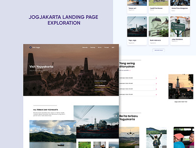Travel Website Exploration UI design indonesia jogjakarta modern travel website ui ux website