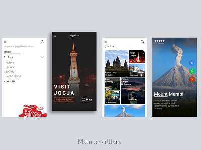 JogjaTour Mobile View app design indonesia jogja minimal modern tourism ui ux web website