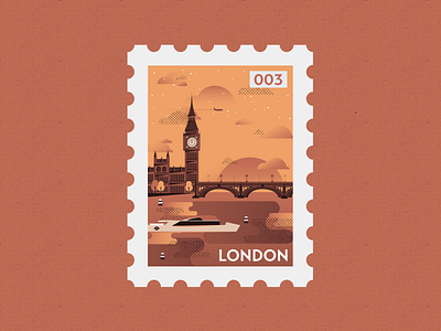 London Post Stamp Illustration animation app big ben design flat fresh gradient illustration illustrator instagram logo london london eye marketing pattern postcard stamp ui ux vector